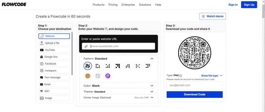 Flowcode site web